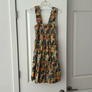 Floral Smocked Bodice Easy Mini Dress